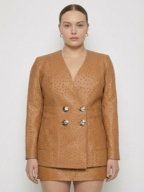 CURVE NADINE UPCYCLED LEATHER BLAZER