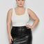 CURVE RYDER UPCYCLED LEATHER SKIRT