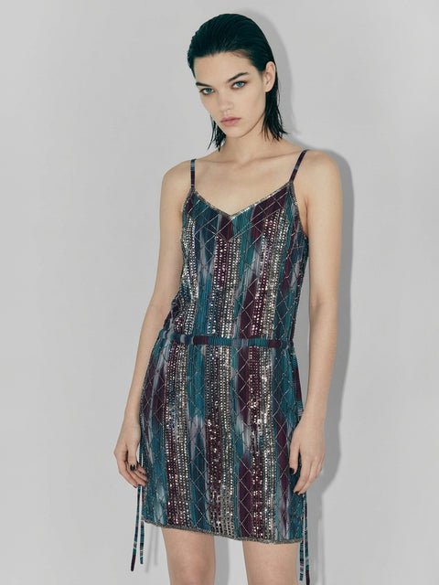 FULL MOON BEADED DRESS M / Oxblood Wine FULL MOON BEADED DRESS M / Oxblood Wine