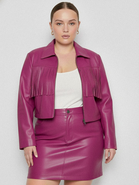 CURVE JEREMIAH UPCYCLED LEATHER FRINGE JACKET