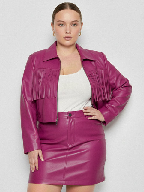 CURVE JEREMIAH UPCYCLED LEATHER FRINGE JACKET