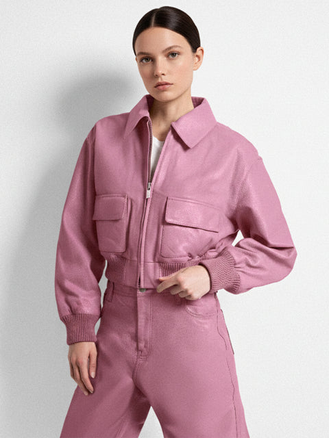 CURVE FLORENCE UPCYCLED LEATHER BOMBER JACKET