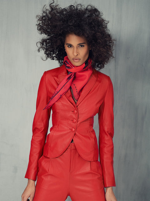 DENISE RECYCLED LEATHER BLAZER