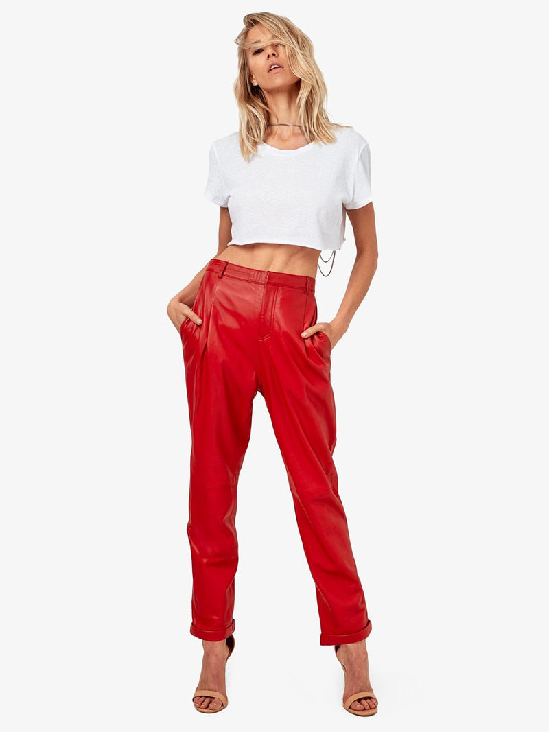 DENISE RECYCLED LEATHER TROUSER