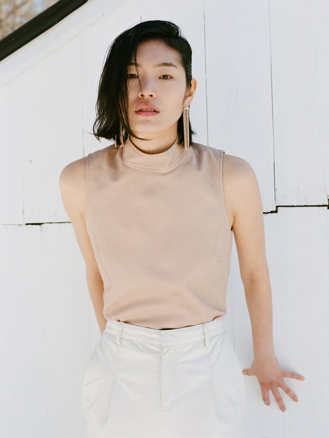 CRAWFORD RECYCLED LEATHER TOP