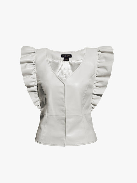 SYLVIA RECYCLED LEATHER TOP