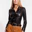 LA NUIT RECYCLED LEATHER BLOUSE