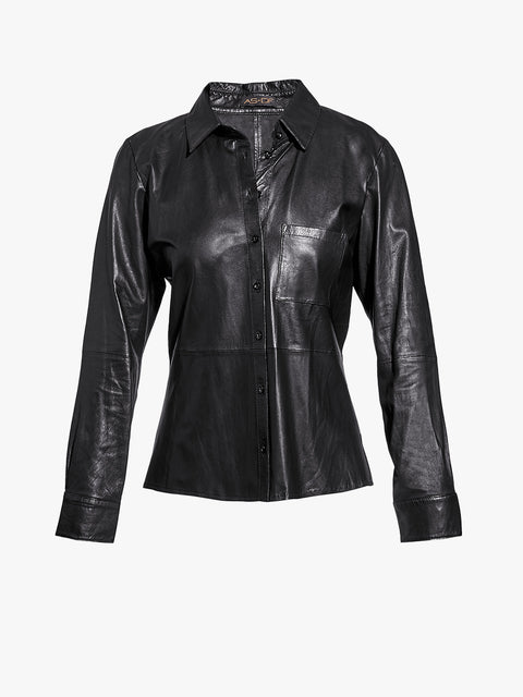 LA NUIT RECYCLED LEATHER BLOUSE