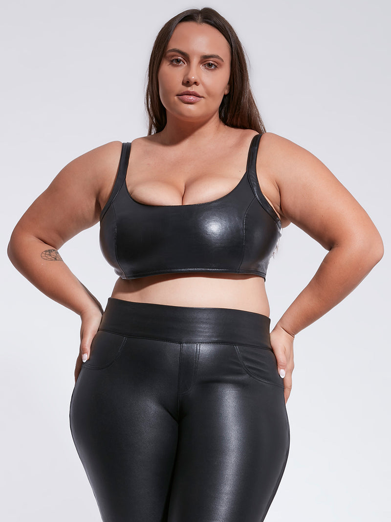 CURVE MERCURY RECYCLED LEATHER BRALETTE