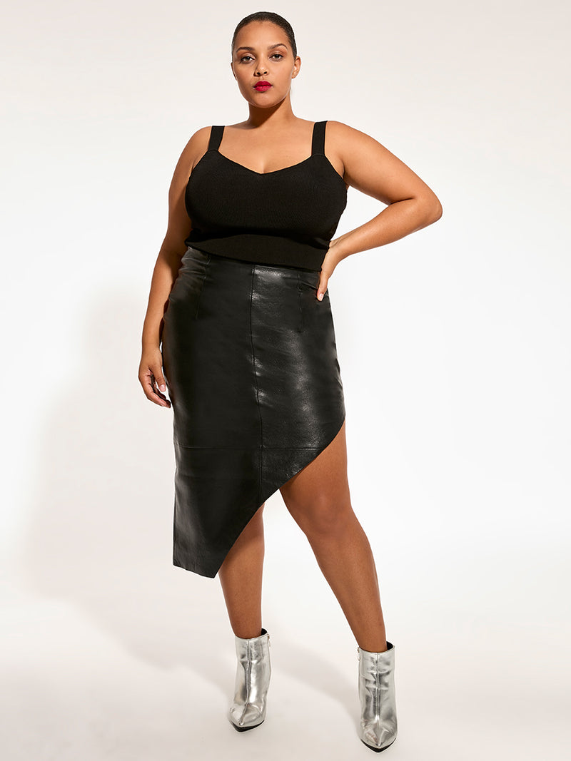 CURVE FALLON RECYCLED LEATHER SKIRT