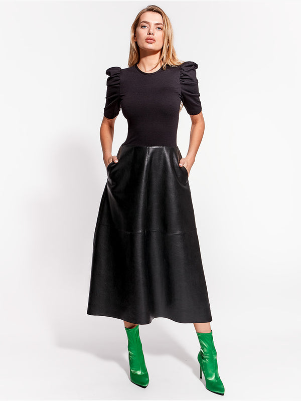 AMARE RECYCLED LEATHER DRESS
