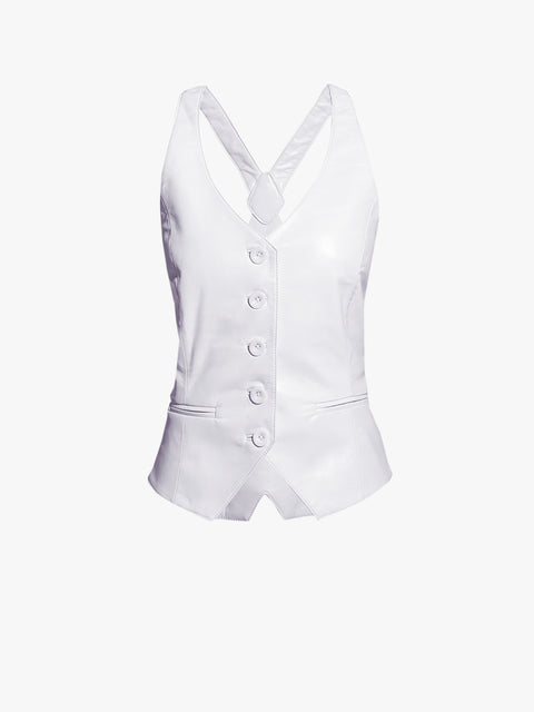 HAILEY RECYCLED LEATHER VEST - AS by DF