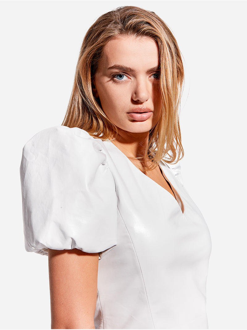 ANGELINA RECYCLED LEATHER TOP