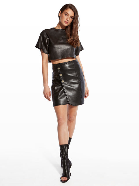 CURVE ALLISON RECYCLED LEATHER SKIRT