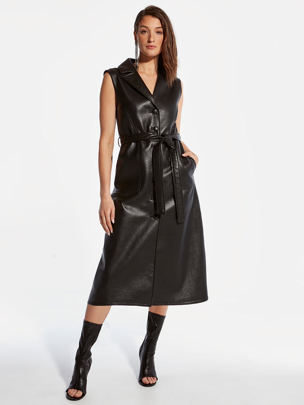 LOLA RECYCLED LEATHER DRESS
