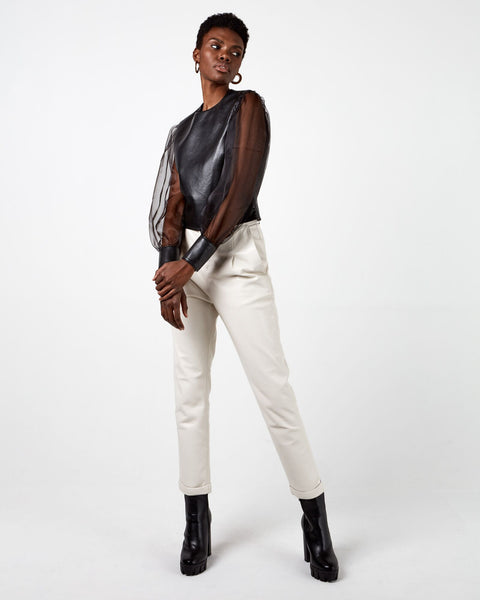 GENEVIEVE RECYCLED LEATHER TOP